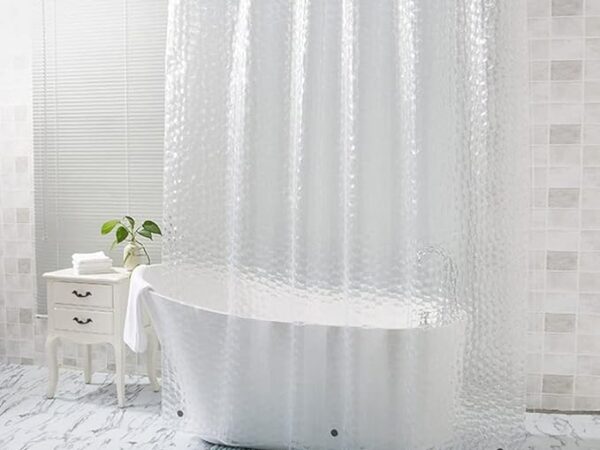 ستارة حمام ثلاثية الأبعاد مقاوم للماء مع 12 خطاف الاستحمام شفاف لتزيين المنزل ملحقات الحمام ، قابله للغسل و مضاد للبكتيريا ، ستارة حمام شديدة التحمل 180 * 180 سم (الحجم: 180 * 180 سم) (1, Green)