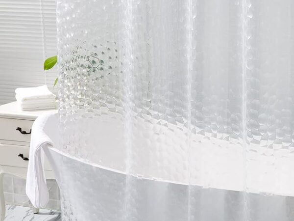 ستارة حمام للدش طاردة للماء مصنوعة من إيفا لحوض الاستحمام، 1.82 × متر، اسيتات فينيل ايثيلين، هندسي، كتاب اريتشومي، مربعات , 72*72بوصة