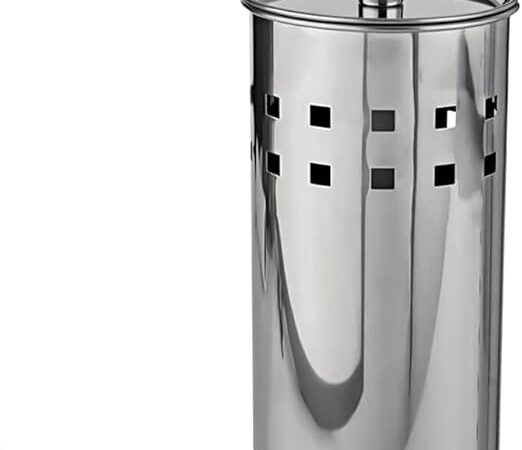 فرشاة مرحاض وحامل من الفولاذ المقاوم للصدأ بلمسة نهائية مربعة من الكروم من ديني انترناشونال®